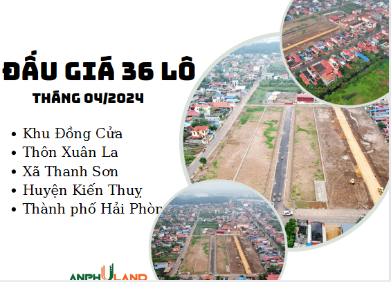 Thông báo đấu giá 36 lô đất tại tại khu Đồng Cửa, thôn Xuân La, xã Thanh Sơn, Kiến Thụy, Hải Phòng tháng 4/2024